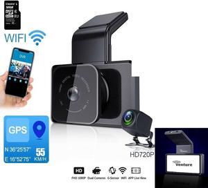 NEW Version Venture 1080P Car DVR Camera WIFI Speed N GPS Dashcam FHD 1080P Dash Cam 24H Parking Monitor car registrar Night Vision, Motion Sensor, Loop-Recording WITH 32 GB SD CARD