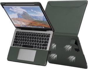 TYTX MacBook Pro Leather Case with Vents and Stand Function 13 Inch 2016-2020 (A1989 A1706 A1708 A2159 A2289 A2251 A2338) (Green)