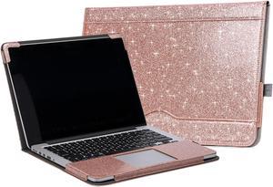 TYTX MacBook Pro Leather Case 13 Inch 2016-2020 (A1989 A1706 A1708 A2159 A2289 A2251 A2338) Laptop Sleeve Protective Folio Book Cover (New MacBook Pro 13", Shinging Rose Gold)