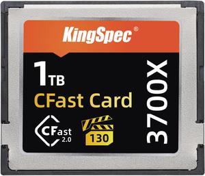 KingSpec CFast 20 Memory Card 1TB Media Storage Camera Card VPG130 3700X up to 550MBs Read for Filmmaker Content Creator