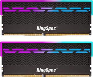 KingSpec DDR4 RAM RGB 32GB (2 x 16GB) Memory Module 3200 MHz 288-Pin 1.35V UDIMM with Heatsink for Computer Desktop PC Memories Module Gaming