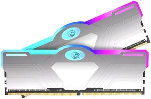 KingSpec DDR4 RAM RGB 16GB  (2 x 8GB)  Memory Module 3200 MHz 288-Pin 1.35V UDIMM with Silver Heat Dissipation Vest for Computer Desktop PC Memories Module Gaming