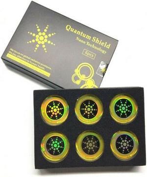 6pcs Quantum Shield Sticker Mobile Phone Sticker For Cell Phone Anti Radiation Protection from EMF Fusion Excel Anti-Radiation Gold