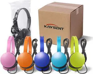 School Headphones for Classroom Students - (KHPC-12Mixed) 12 Packs Multi-Colors Kids' Headphones for School, Library, Computers, Children and Adult(No Microphone)