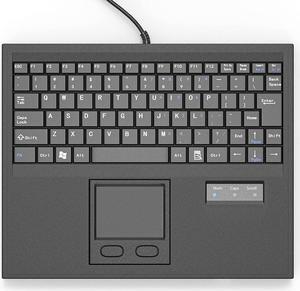 E-SDS Waterproof Industrial Keyboard with Touchpad Wired Compact Portable, Black