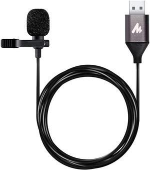 USB Lavalier Microphone, 192KHZ/24BIT Plug & Play Omnidirectional Lapel Shirt Collar Clip on Mic for PC, Computer, Mac, Laptop, YouTube, Skype, Recording, Podcasting, Gaming, AU-UL10