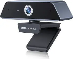 Enther & MAXHUB Webcam 4k, Webcam with Microphone for Computer with Noise-Canceling Mic, Fast Auto Focus and Full HD Auto Light Correction, Works with Microsoft Teams, Zoom, Skype, Stream