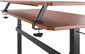 Stand Steady 55 Inch Clamp On Desk Shelf | Large Monitor Riser Supports 3 Screens for Extra Storage | Ergonomic Monitor Stand Securely Attaches to Surface with Clamp Base - No Screws (55 In / Cherry)