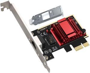 2.5GBase-T PCIe Network Adapter RTL8125B 2500/1000/100Mbps PCI Express Gigabit Ethernet Card RJ45 LAN Controller Support PXE for Windows/Linux/MAC with Low Profile