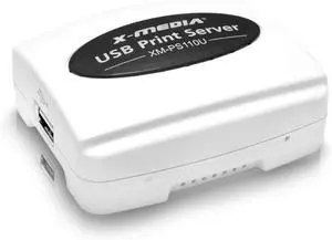X-MEDIA XM-PS110U 1-Port 10/100Mbps Fast Ethernet USB Print Server, USB 2.0 Port Network Print Server