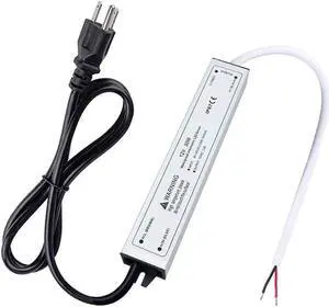 inShareplus LED Power Supply, 30W IP67 Waterproof Outdoor Driver,AC 90-265V to DC 12V 2.5A Low Voltage Transformer, Adapter with 3-Prong Plug for LED Light, Computer Project, Outdoor Use