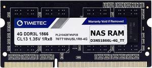 Timetec DDR3-1866L 4GB Replacement for Synology D3NS1866L-4G Non-ECC Unbuffered SODIMM DDR3L 1866Mhz PC3L-14900 1.35V Memory RAM (Compatible for DS620slim, DS218+, DS718+, DS918+, DS418play)