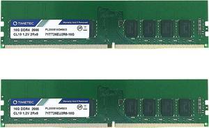 Timetec Hynix IC 32GB KIT (2x16GB) DDR4 2666MHz PC4-21300 Unbuffered ECC 1.2V CL19 2Rx8 Dual Rank 288 Pin UDIMM Server Memory RAM Module Upgrade (32GB KIT (2x16GB))