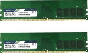 Timetec 16GB KIT (2x8GB) DDR4 2666MHz PC4-21300 Unbuffered ECC 1.2V CL19 1Rx8 288 Pin UDIMM Server Memory RAM Module Upgrade (16GB KIT (2x8GB))