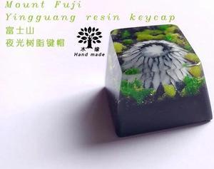 1 piece hand-made Fuji Resin keycap Mechanical Keyboard noctilucent key cap R4 height OEM profile