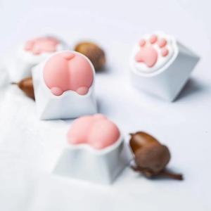 1 Piece Cat's Paw Ass Keycap PC And Silica Gel Cute Key Cap For MX Switch Mechanical Keyboard