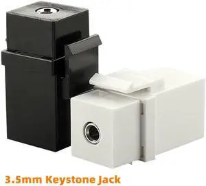Clip type solderless in line 3.5mm headphone panel wall jack hole female to female audio jack connector