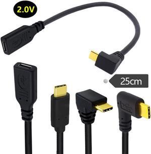 6-core gold plated USB2.0 version 3.1 Type-C Extension cable Male/Female Data extension cable 90-degree elbow USB-C cable