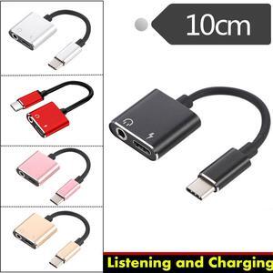 TYPE-C earphone charging 2-in-1 transfer cable 3.5mm earphone power supply audio cable is suitable for letV