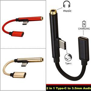 type-c audio power supply adapter Audio data cable 2-in-1 adapter Mobile phone charging listen to music one drag two