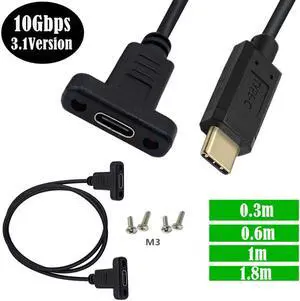 High-speed USB3.1Type-C male to female extension cable Gold plated with screw hole 16+1 cable 10Gbps