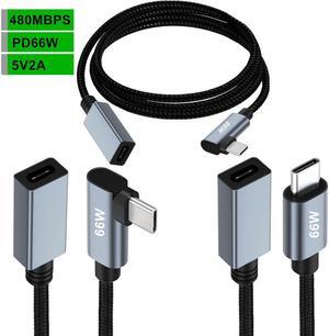 PD66W fast charge 5V2A, TYPE-C male and female extension cable for mobile phone notebook 480MBPS data transmission