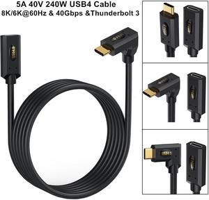 Wholesale usb4 type-c male to female extension cable 8K60HZ Lightning Multi-function 240W 5A 40V fast charge