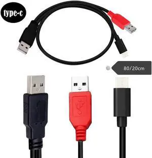 type-c Android phone charging cable Dual-head usb-c connector connector one point two dual-head 2-in-1 conversion cable