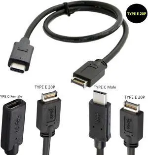 Desktop motherboard cable USB TYPE-C female TYPE E 20P male to mobile hard disk cable