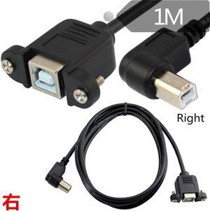 USB 2.0b Male B female extension cable Print cable Panel cable USB 2.0 BF/BM 90° elbow 1 m