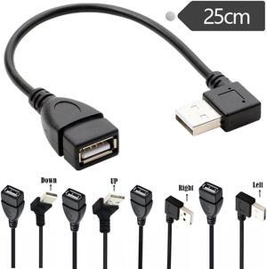 USB cable 90-degree elbow Male to female extension cable USB 2.0A male elbow AM/AF data cable