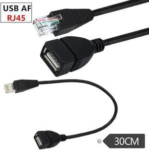 USB A female converter cable RJ45 male 8P converter cable RJ45 to USB AF converter cable 0.3 m