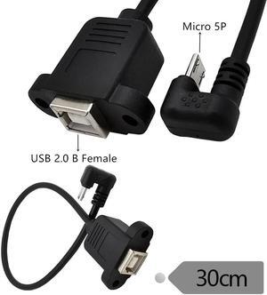 U-bend Micro5p male BF with fixing nut Android mobile phone tablet game power supply mobile game data charging cable