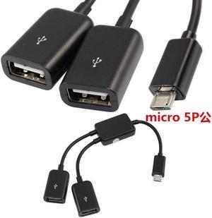 One point two with power supply Micro USB OTG data cable HUB mobile phone with mouse keyboard U disk hub