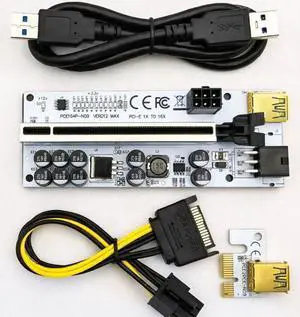 New graphics card extension cable USB3.0 high-speed graphics card PCI-E adapter card 1X to 16X VER012 New graphics card extension cable USB3.0 high-speed graphics card PCI-E adapter card 1X to 16X VER012