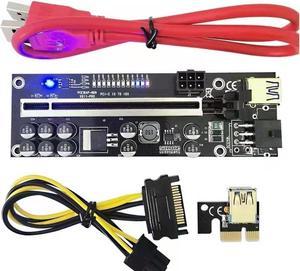 Video card extension cable VER011s video card adapter board pciex1 to x16 adapter card LED running lamp
