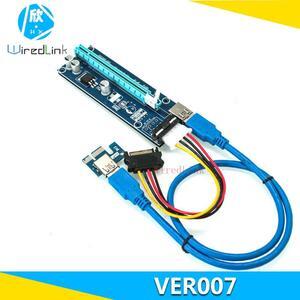 PCI-E 1X to 16X Graphics Card extension cable VER007 version 4PIN power cable adapter card LTC/BTC game