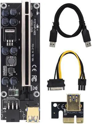 Newly upgraded VER009S PLUS graphics card Extension Cable pcie Adapter Card 8 Capacitor with light Gold plated 1X16X