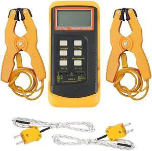 Temperature clamp dual-channel temperature meter Contact industrial thermometer 6802II dual-channel K-thermocouple temperature measurement