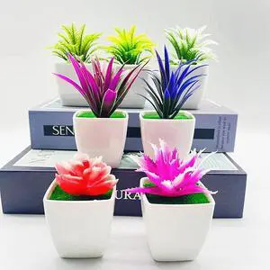 1 Pcs Simulation pot fake flower bonsai simulation meat small pot car decoration table decoration meat small square basin