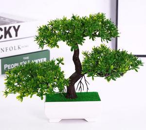 1 Pcs New welcome pine simulation bonsai plastic potted landscape home decoration props manufacturers direct wholesale