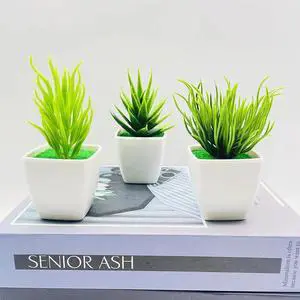 1 Pcs Simulation pot simulation fleshy new square pot small pot simulation aloe vera sword grass bonsai cross-border supply