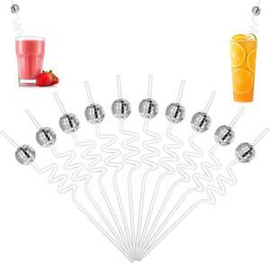 1 Pcs Mirror ball Straw disco Ball Straw Disco Ball Straw 2024 Cross-border  birthday party supplies