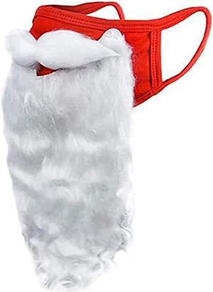 1 Pcs Christmas Cross Border Santa Claus Mask dress up Christmas independent beard Funny 2024 red decorative station mask