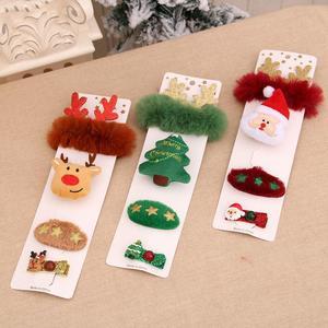 1 Pcs Christmas Elements Hair Accessories Set Hair tie Hair Band Brooch Headdress elk Clip Hairpin 2024 Christmas decorations