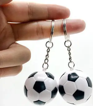 1 Pcs Euro 2024 Black and white football keychain pendant Keychain small gift World Cup fan supplies