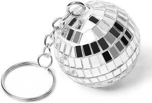 1 Pcs Mirror ball key ring Key chain pendant DISCO Disco reflective ball 2024 cross-border Euro Cup small gift