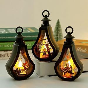 1 Pcs Halloween decoration table decoration atmosphere light pendant led candle wind lamp cross-border new party layout props