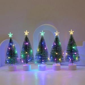1 Pcs Cross-border Christmas decoration led light mini Christmas tree gift tabletop window atmosphere decoration decoration