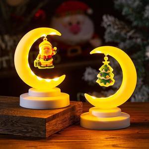1 Pcs Christmas decorations Kindergarten Christmas gift window tabletop display Santa Claus gift Moon night light